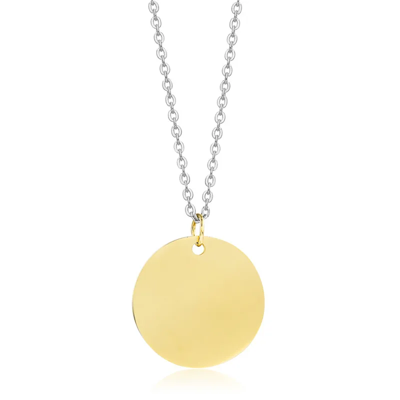 ZORCVENS круглая бирка для собаки ожерелье серебро/золото/черный цвет из нержавеющей