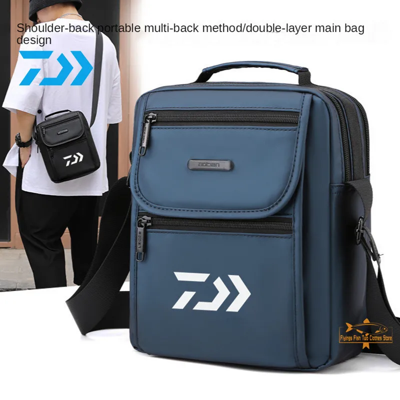 

Новая модная одежда для рыбалки Daiwa, однотонные Полиэстеровые сумки на молнии для рыбалки, уличная спортивная сумка через плечо, водонепрон...