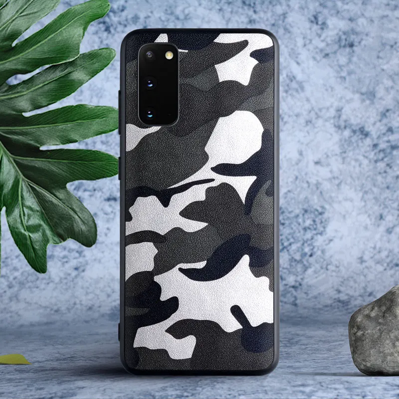 Камуфляжный кожаный чехол для Samsung galaxy S20 plus Ultra S10 Lite Plus S10E S9 S8 S7edge Note 10 9 8 M30 M20