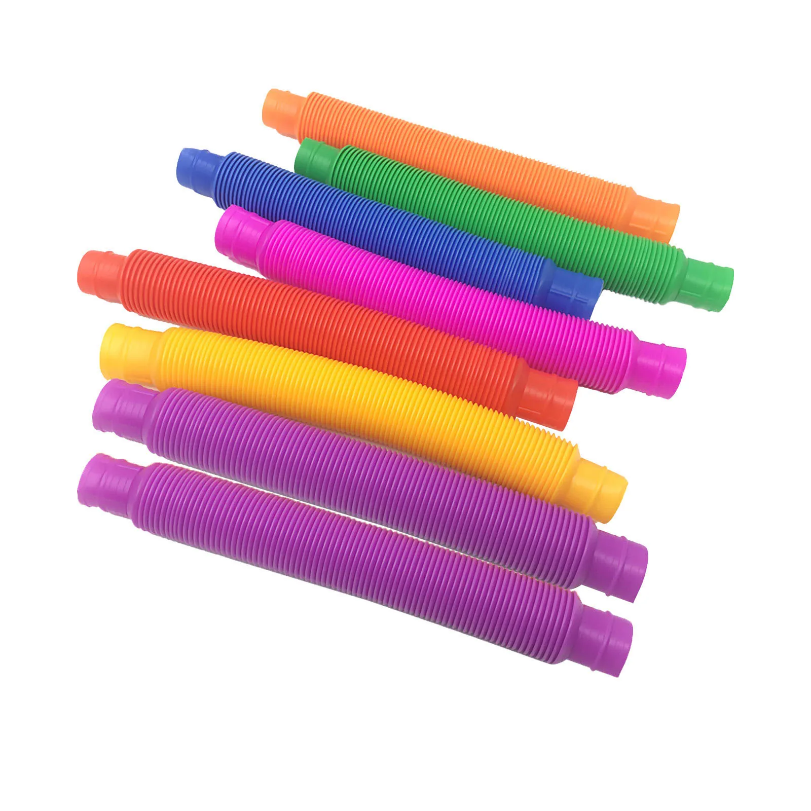 

Kids Fidget Toys Children's Vent Decompression Fidget Toy Telescopic Bellows Sensory Toy Color Stretch Tube Fun Telescopic Tube