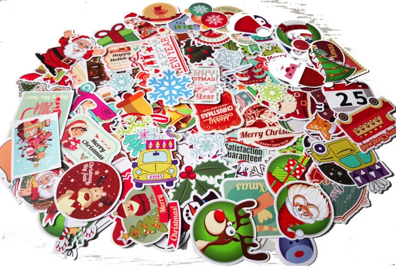100 шт./компл. рождественские наклейки на Хэллоуин без повтора автомобильный