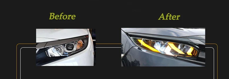 DY_L автомобили Стайлинг корпус передней фары для Honda CIVIC X G10 MK10 Bugatti стиль фары все светодиодные ходовые огни Светодиодный задний противотуманный фонарь