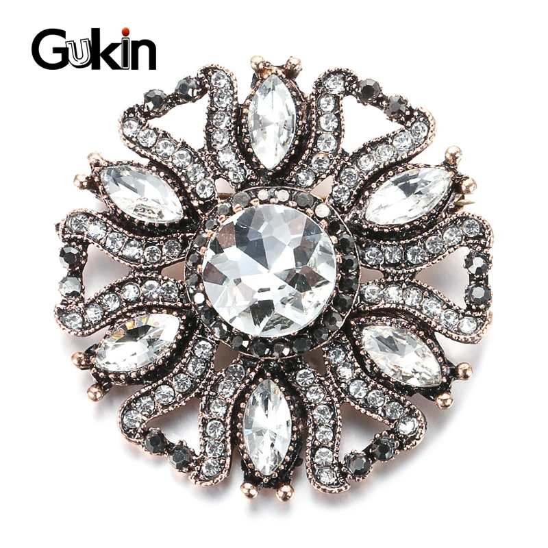 Gukin Необычные винтажные броши в стиле бохо с искусственными элементами золотое