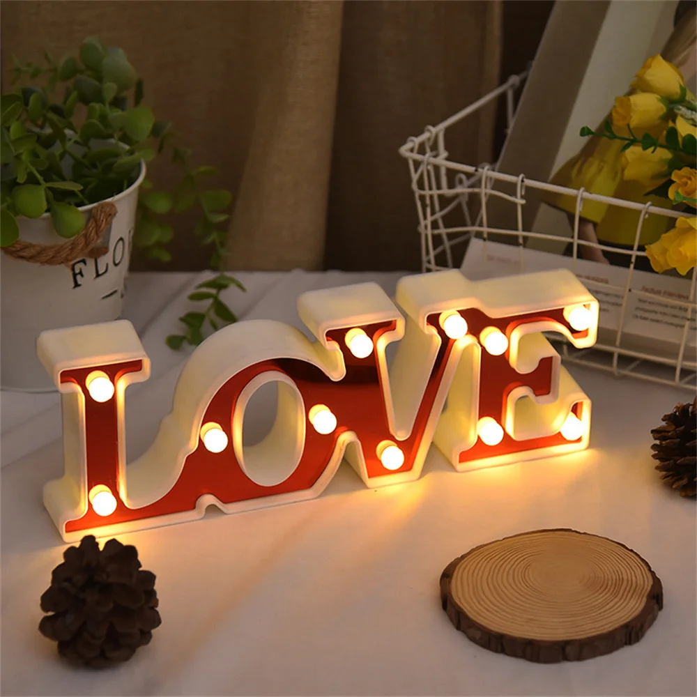 

Valentines Day Decor LED LOVE Light Valentines Day Gift for Girlfriend Bithday Wedding Party Decoration Romantic Home Decor