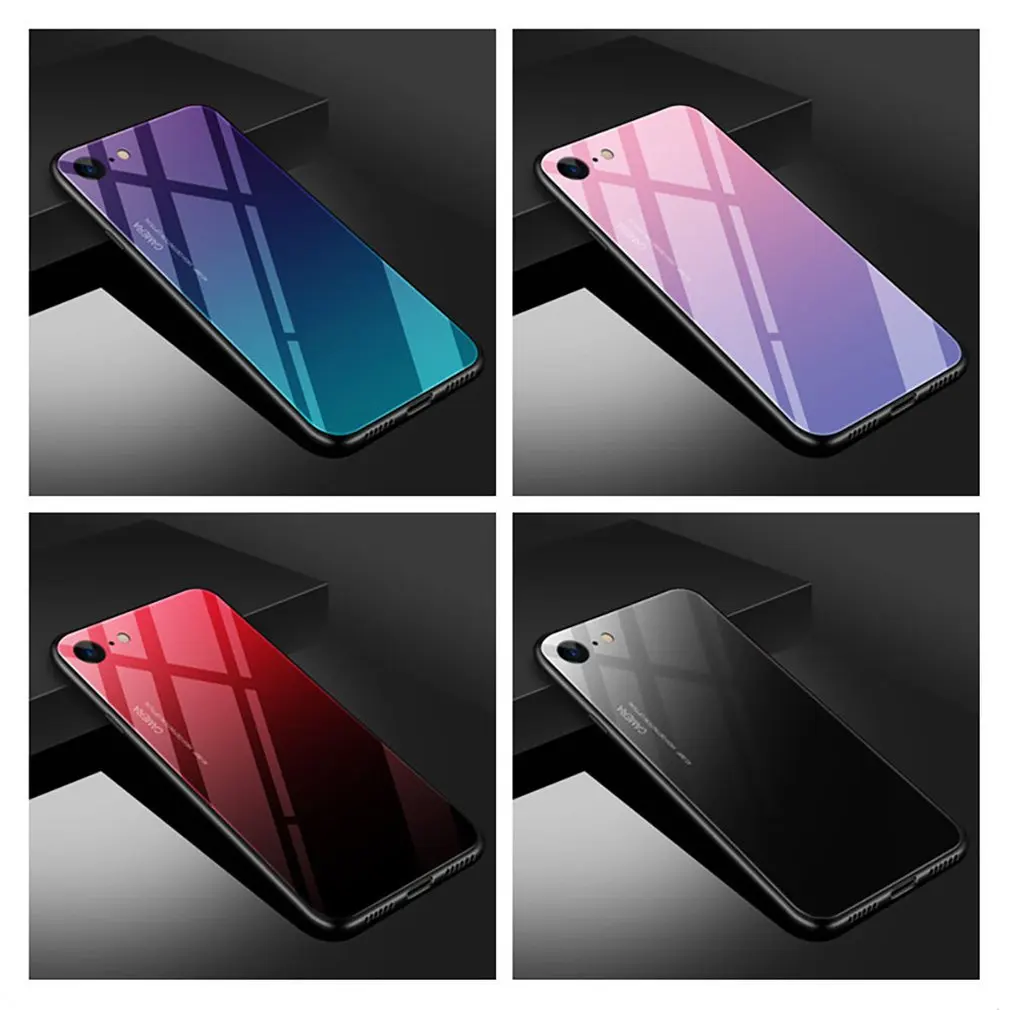 Градиентный чехол из закаленного стекла для телефона Iphone 7 iPhone8 iPhone7plus iPhone8plus