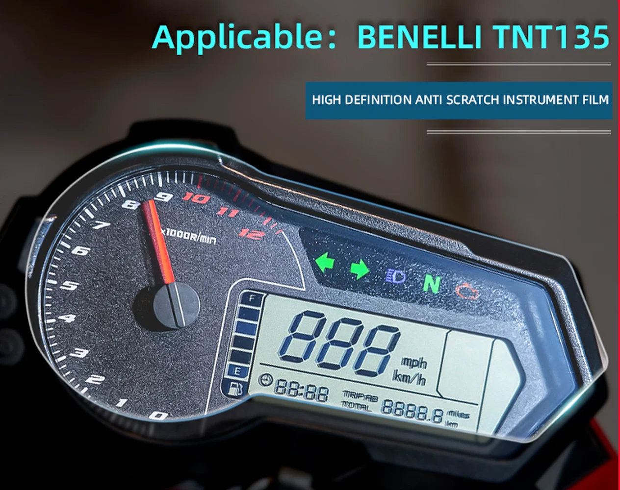 Velocímetro de motocicleta TPU a prueba de arañazos, película de protección, tablero de instrumentos de pantalla, para Benelli TNT 135 125