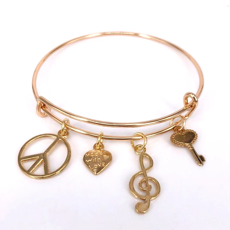 Браслеты Bijoux KC золотого цвета с подвесками из сплава Регулируемые браслеты