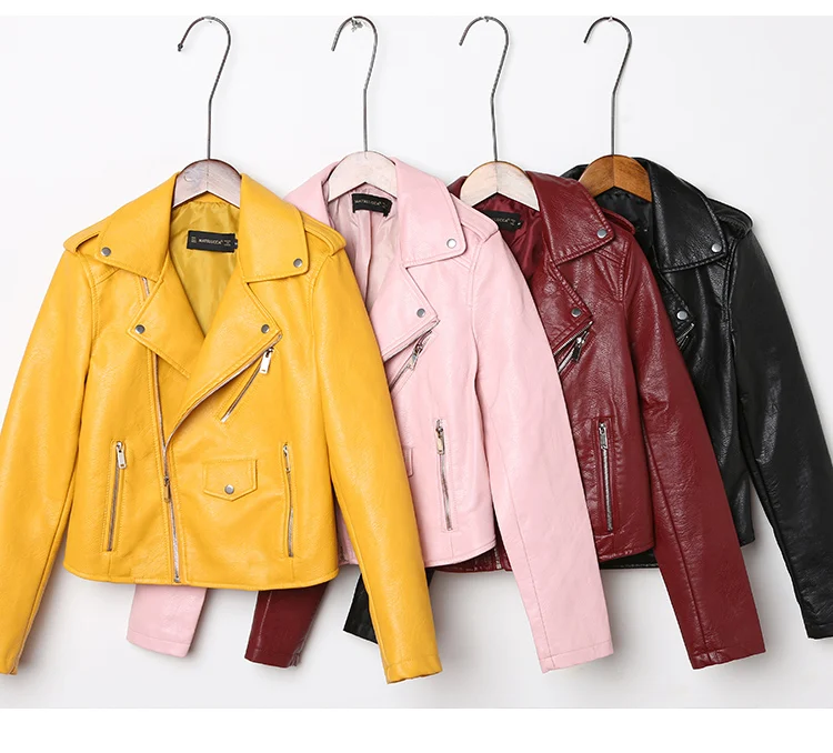 Новая женская мотоциклетная кожаная куртка из искусственной кожи тонкая кожаная женская куртка Корейская версия от AliExpress RU&CIS NEW