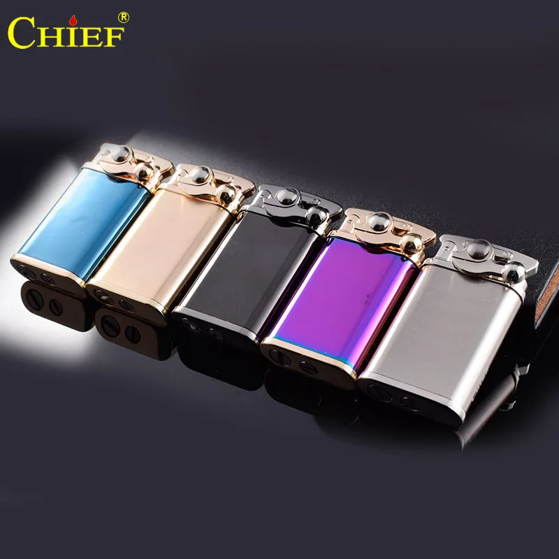 Латунная Зажигалка Chief креативный ветрозащитный шлифовальный круг рокер старая