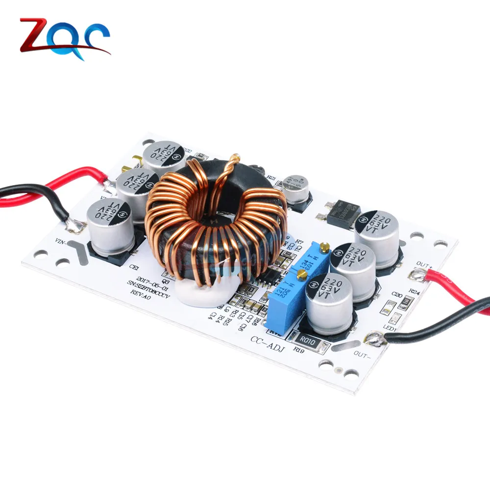 Регулируемый повышающий преобразователь постоянного тока 600 Вт с алюминиевой