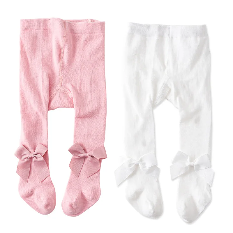

Baby Girl Tights Infant White PInk Stockings Newborn Warm Pantyhose with Bow Meisjes Kleding 0-3 Years Old Clothes