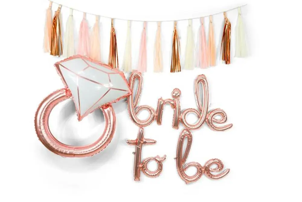 26 шт Розовое золото буквы &quotBride to be&quot Фольга воздушный шар бежевого и розового