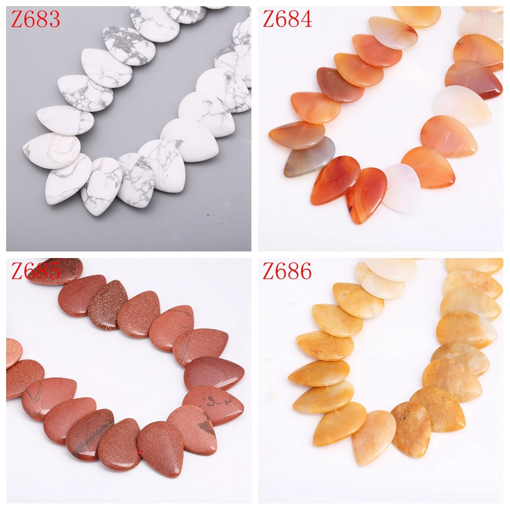 Yumten Капля воды из синего бусины песчаника 32 мм * 22 жемчужные бусы DIY для