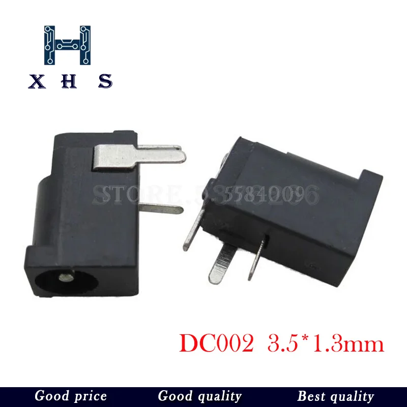 

10PCS High Quality DC-002 0.3A 50V Black DC Power Jack Socket Connector DC002 3.5*1.3mm 1.3 socket