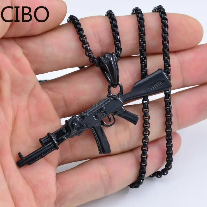 Мужское ожерелье с подвеской в виде пистолета стиле панк хип хоп Counter Strike AK47