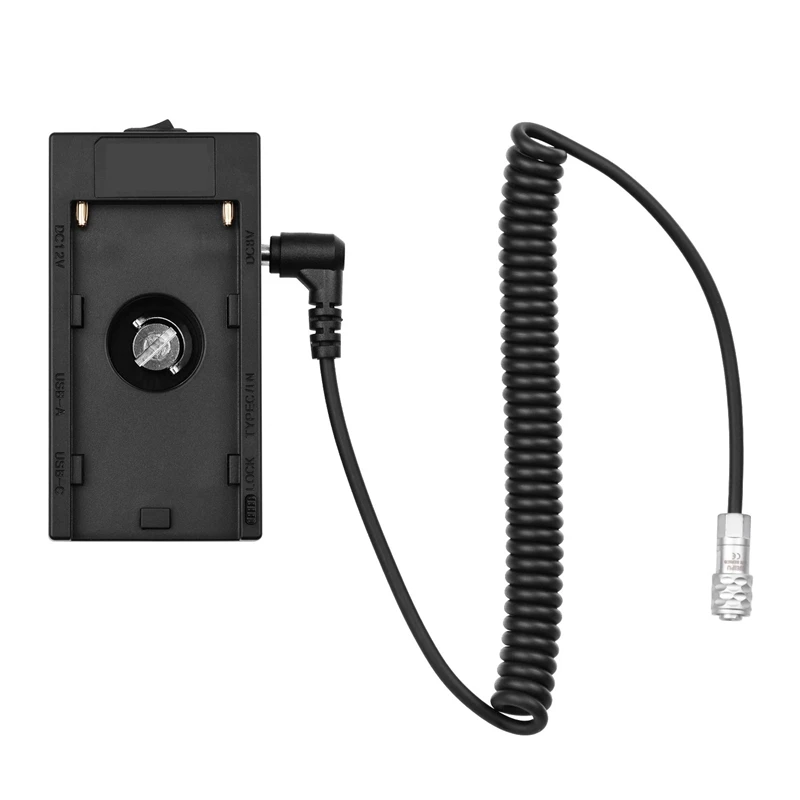

LBER NP-F970 Battery Plate Holder Adapter with Dual USB Interface + BMPCC Power Adapter Cable for BMPCC 4K/ 6K Cameras