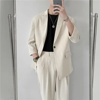 spring summer british style formal blazer men korean fashion loose casual dress jacket men harajuku social suit jacket men m 2xl