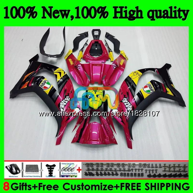 

Инъекции для KAWASAKI ZX-10R Shark pink 1000CC ZX1000 ZX 10 R 26BS.66 ZX 10R 1000 ZX10R 16 17 18 2016 2017 2018 OEM обтекатели