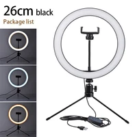 for makeup video live studio photography led selfie ring light 26cm dimmable camera phone ring lamp 10inch with tripods mayitr