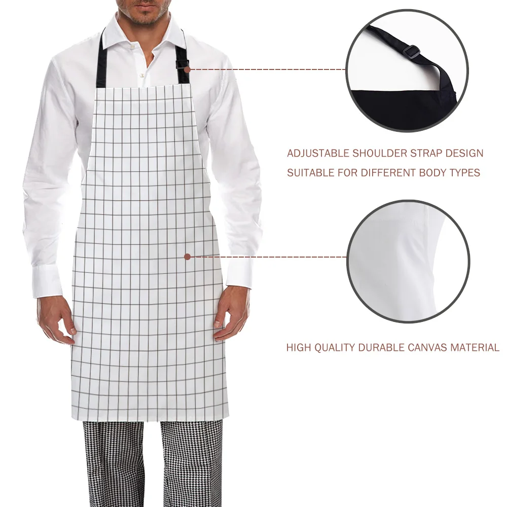 Простые черные и белые Кухонные фартуки с принтом Прочный Удобный чистящий
