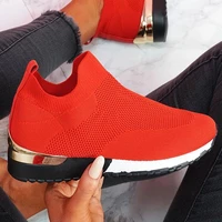 vulcanize shoes sneakers women shoes ladies slip on knit solid color sneakers for female sport mesh casual shoes for women 2021