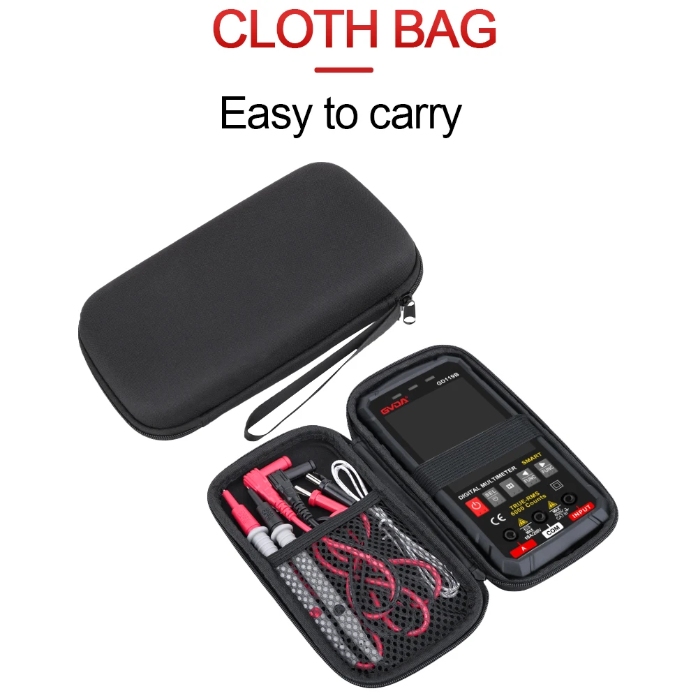 GVDA New Digital Multimeter T-RMS Auto Range AC DC NCV Color LCD Smart Multimetro Tester Ohm Capacitance Hz Temp Voltage Meter |