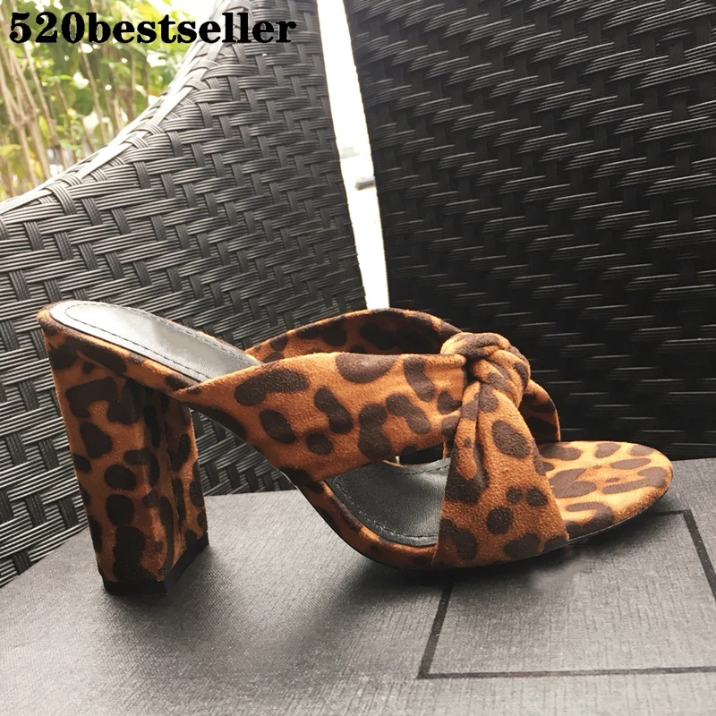 

sandals women 2021 sandalias mujer Lady high heels chunky slippers Leopard Open Toes LOAFERS Luxury Designers Brand women's shoe