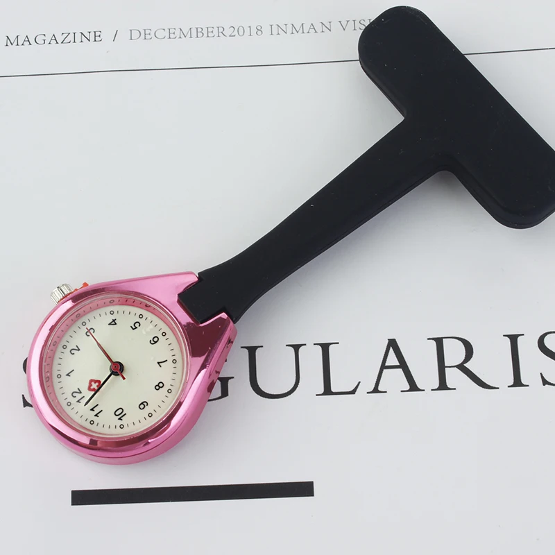 Простые медицинские силиконовые светящиеся карманные часы для медсестер