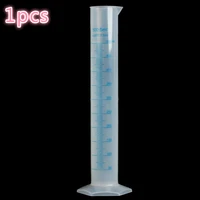 1pcs transparent measuring cylinder plastic graduated hexagonal 25100250500ml basefor lab supplies laboratory tools