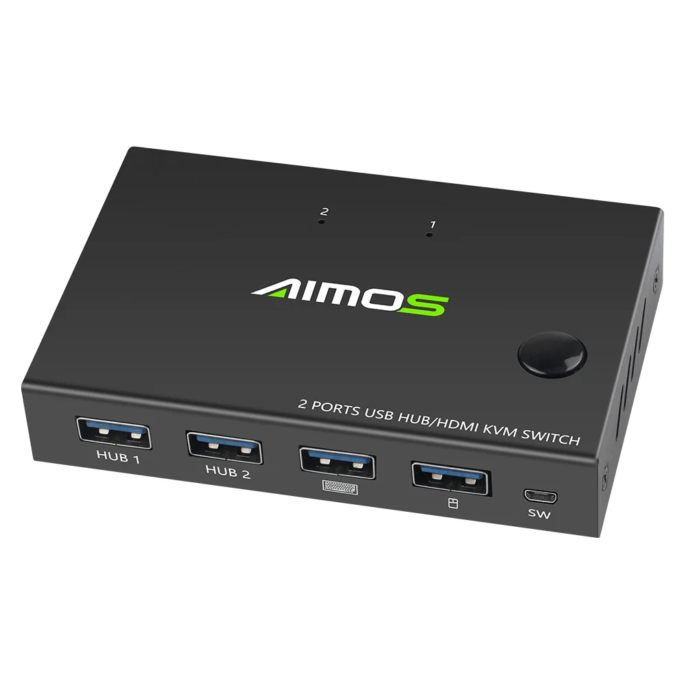 AIMOS AM KVM201CC 2 портовый KVM переключатель с поддержкой порта 4K * 2K @ 30Hz USB сплиттер для