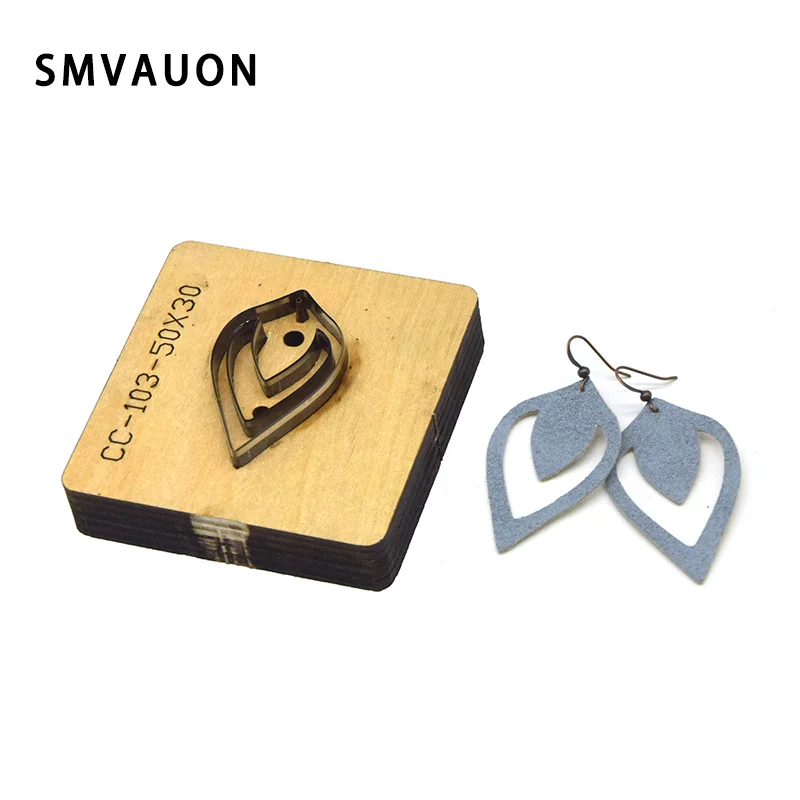 Японские Стальные высекальные стальные полые серьги smvoon в форме листьев режущая