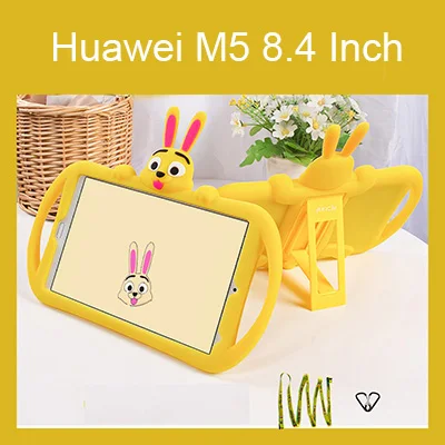 yellow for M5 8.4 Детский чехол для huawei MediaPad M5 10 10,8 8,0 дюймов силиконовый резиновый чехол для планшета для huawei M5 Lite 10,1 8,4 чехол - Color: yellow for M5 8.4