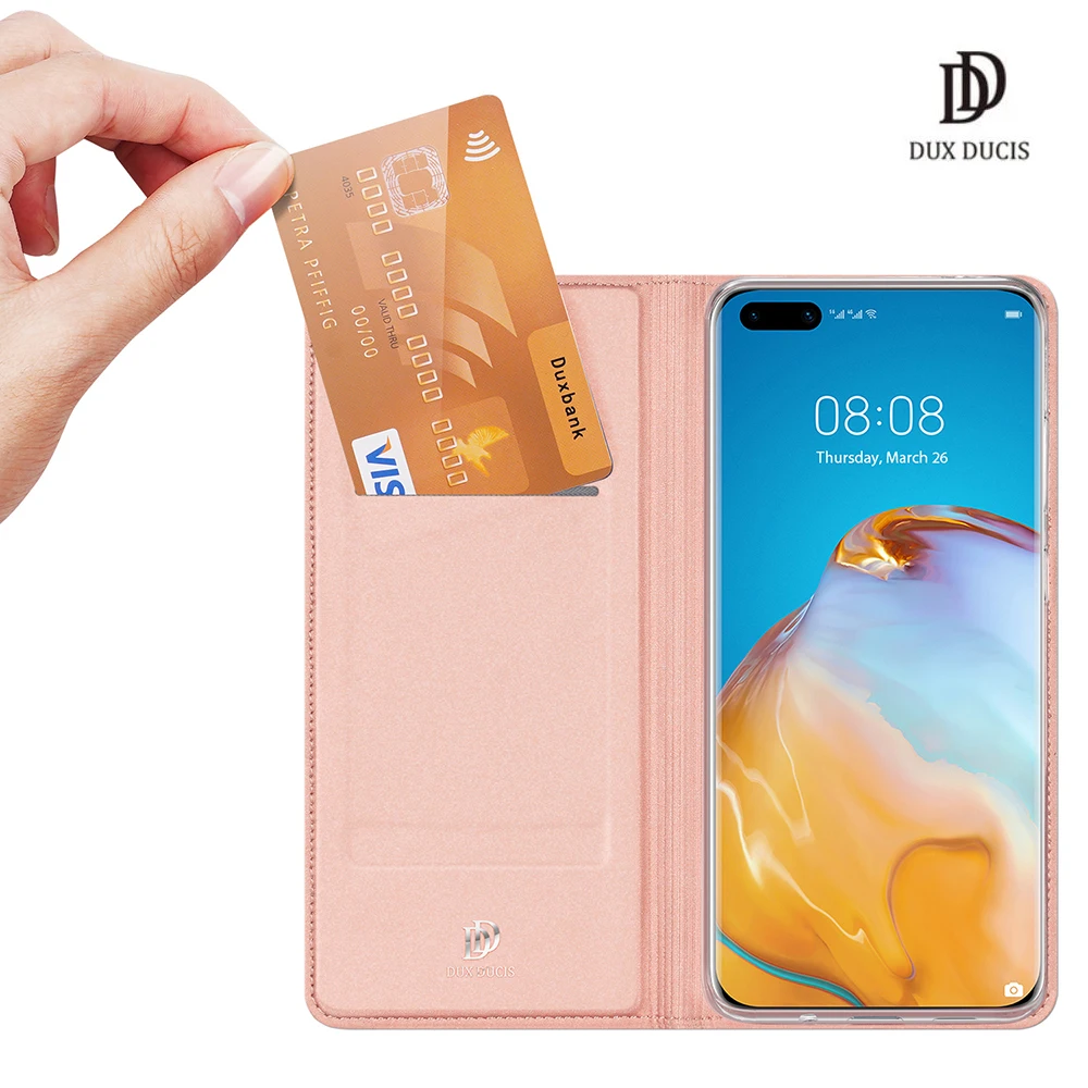 

For Huawei P40 Pro DUX DUCIS Skin Pro Series Leather Wallet Flip Case Full Protection Steady Stand Magnetic Closure