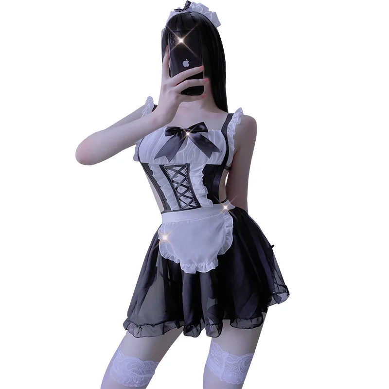 

Guanyun County Maid Costume Role-Playing Sexy Lingerie Women's Sexy Seductive Lace Maid Suit One Piece Dropshipping
