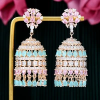 missvikki ethnic style style drop earrings for women wedding party cubic zircon dubai bridal earring boucle doreille 2021