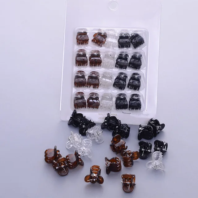 2019 New Girls Children Hair Gripper Lovely Mini Scrub Small Crabs Claw Flower Transparent Women Clips |