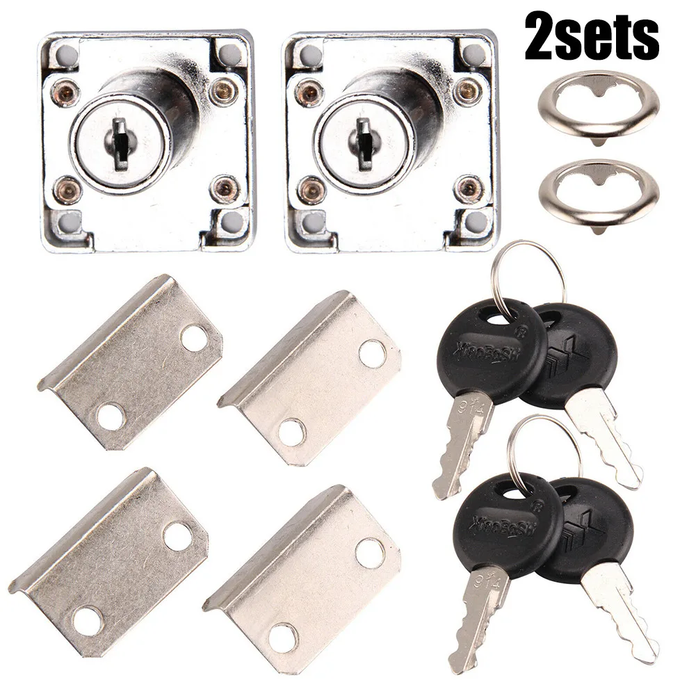 

2 Sets Cabinet Lock With Keys Furniture Fittings For Desk Drawers/glove Boxes/toolboxes/electrical Cabinets Furniture Hardware