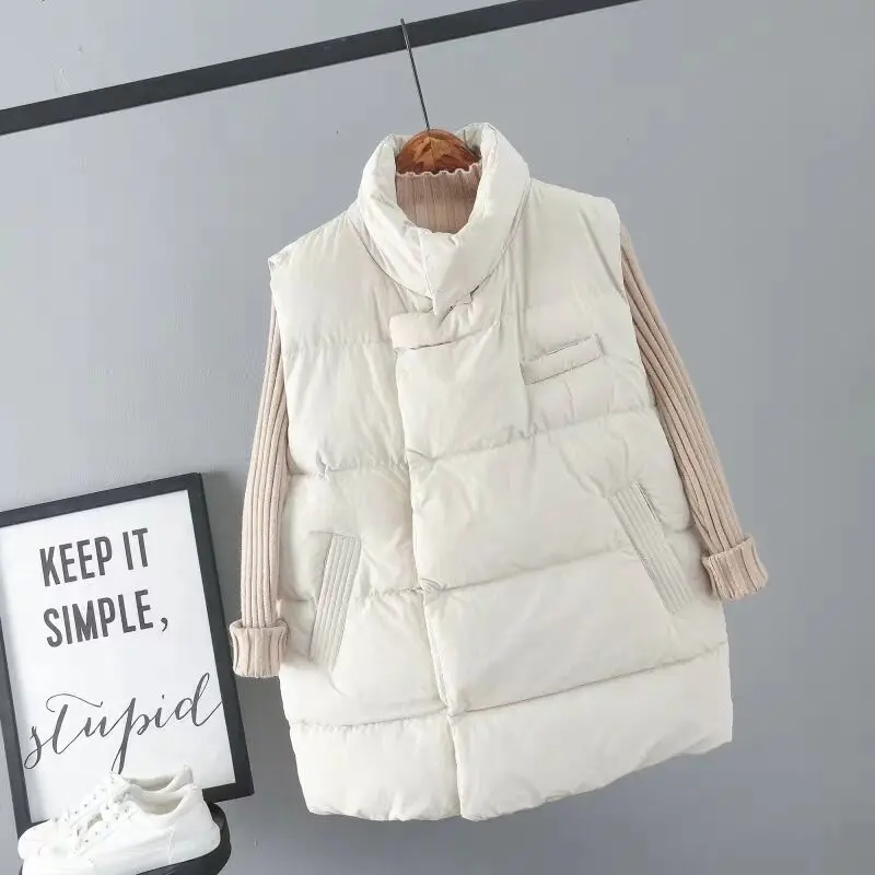 MUMUZI 2019 autumn and winter new large size down cotton vest women wild sleeveless warm waistcoat jackets | Женская одежда