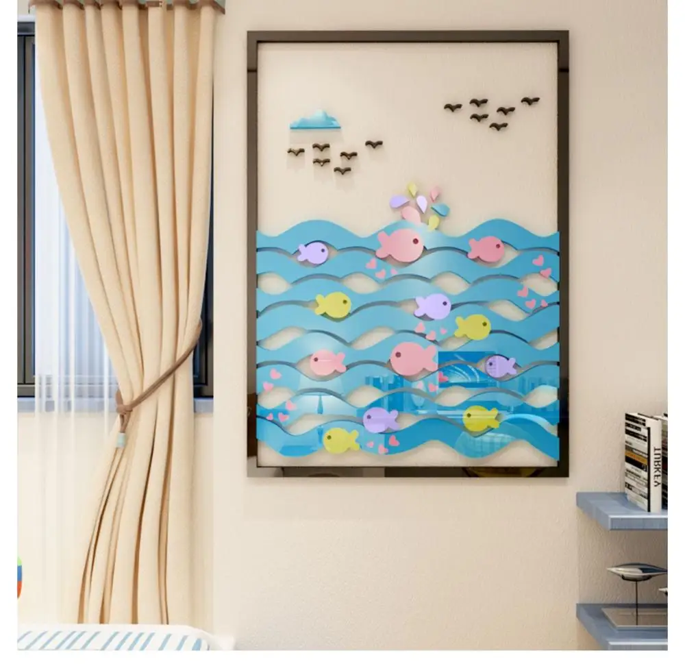 Мультяшные наклейки на стену для детской комнаты Декор 3D акриловые украшение