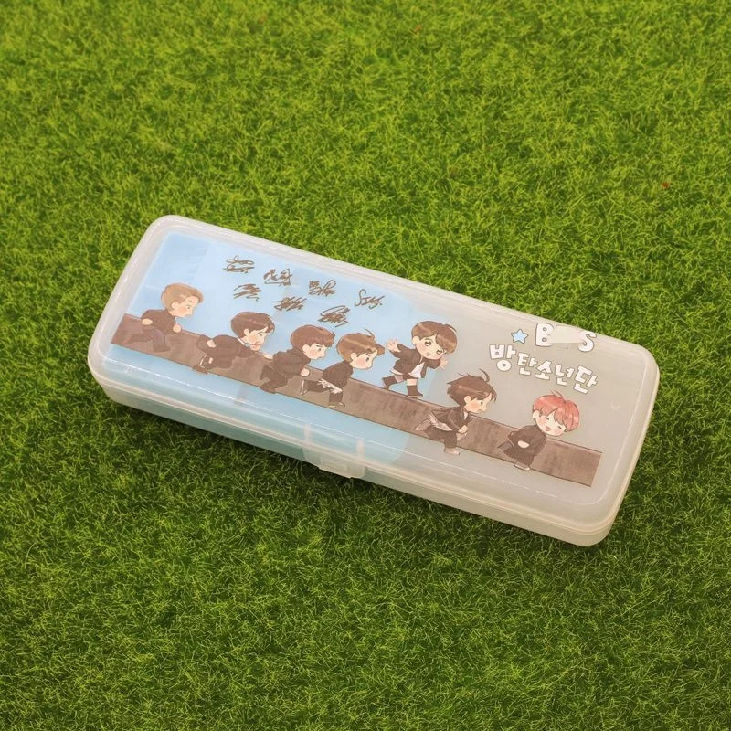 Пластиковый пенал Kpop с милыми рисунками Bangtan Boys чехол для карандашей принтом