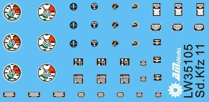 Масштаб 1/35 циферблаты и плакаты для транспортных средств Sd.Kfz. 11 (PE + Decal) LW35105 Набор