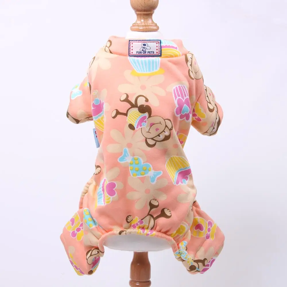 Мягкий комбинезон для собак и кошек пижама с мультяшным дизайном Толстовка