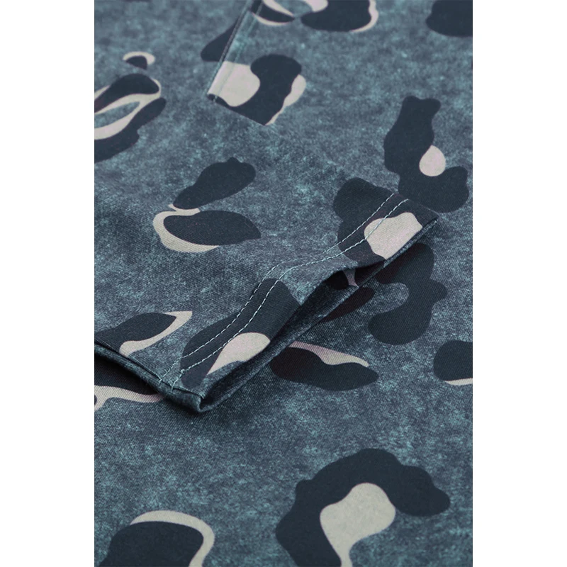 

2020 Harajuku Plus Size Leopard Print Pullover Long Sleeve Top with Slits Women Clothing Mulher Camisetas Oversized T Shirt 2XL