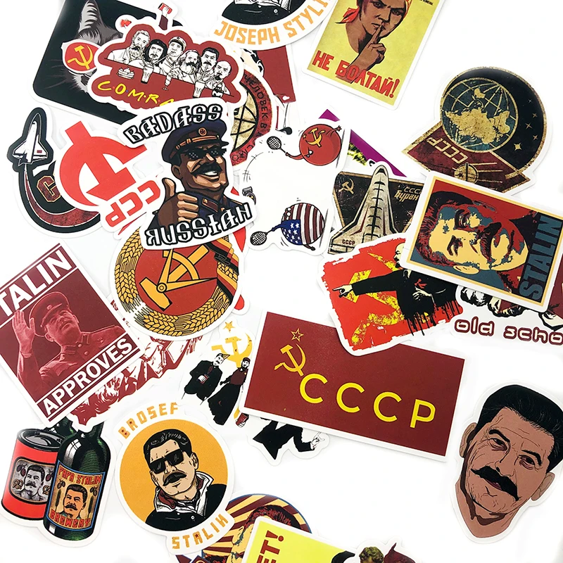 Pegatinas impermeables de guitarra para &aacute;lbum de recortes, pegatinas de nevera para Scooter, guitarra, 50 Uds., Uni&oacute;n sovi&eacute;tico, USSR, CCCP, HET-5
