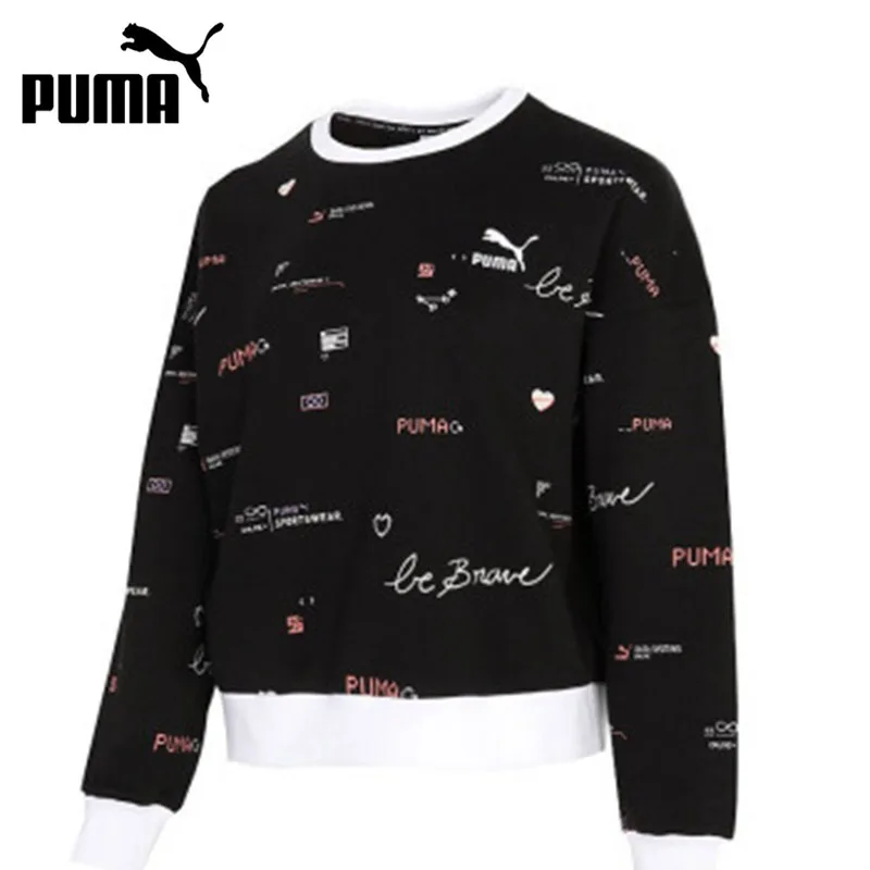 

Оригинальный Новое поступление PUMA цифры AOP Crew WMN Для женщин пуловер рубашки с коротким рукавом спортивный костюм
