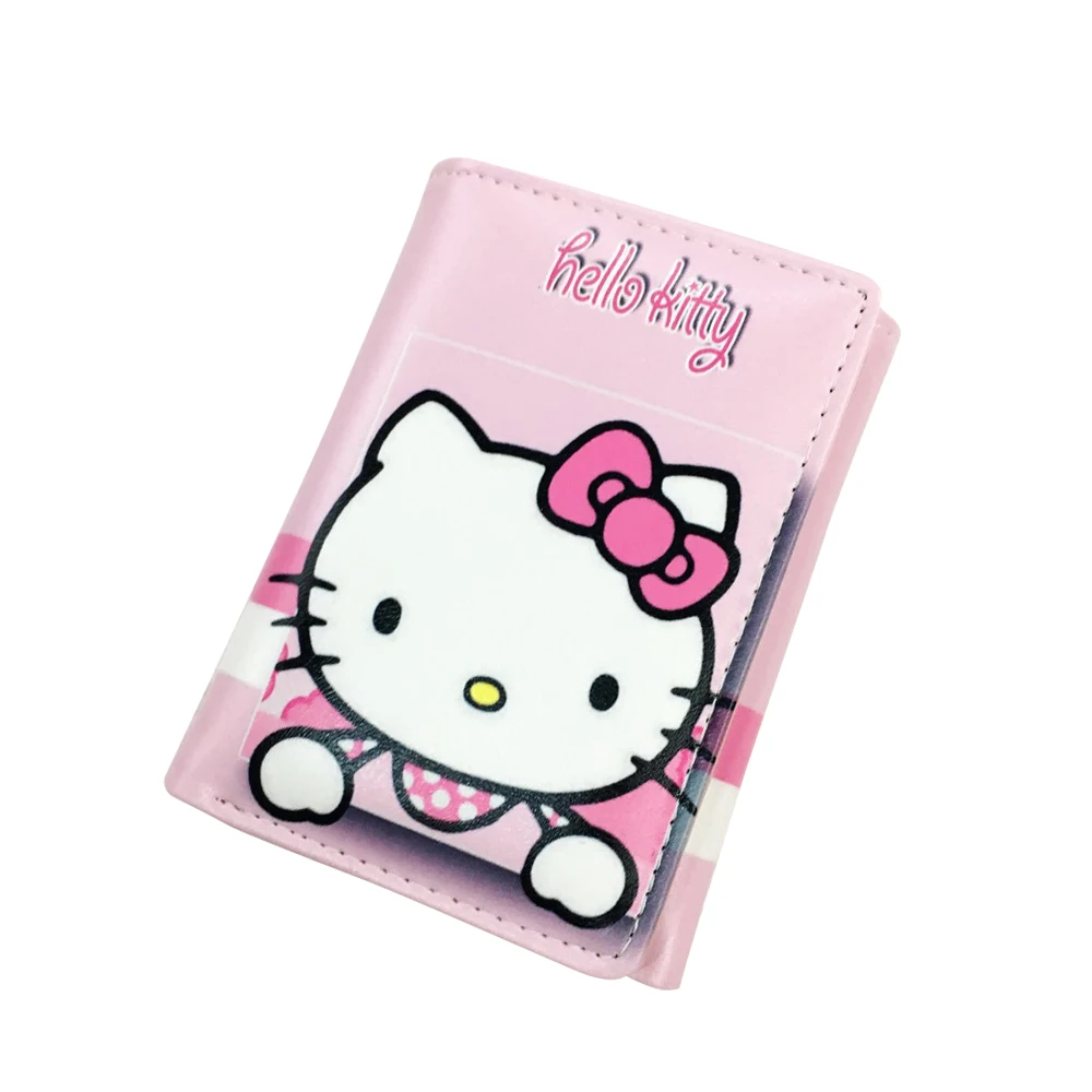 Новый дизайн модный розовый милый котенок Pu короткий кошелек карман три сложения