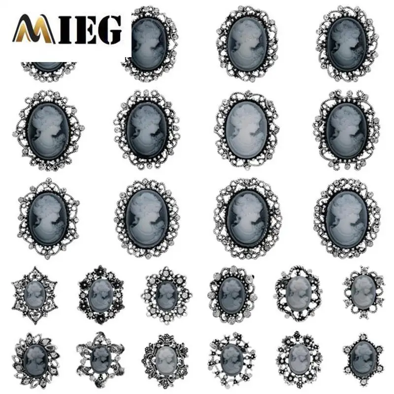 24 шт./компл. винтажная Камея Королева шпильки старинная Брошь со стразами