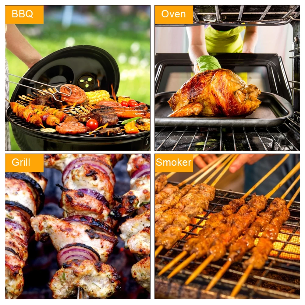 

Wireless Meat Thermometer Rechargeable Smart Probe Thermometer for Grill Oven BBQ Kitchen Bluetooth Connection