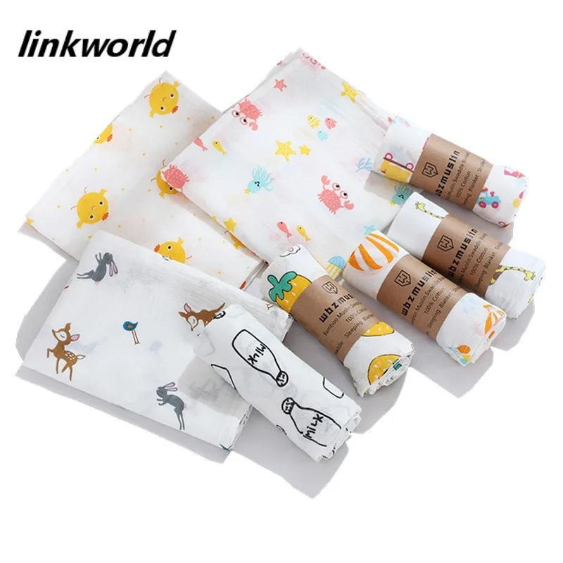 

110*120cm Baby Bamboo Muslin Swaddle Blanket Newborn Soft Bath Nursing Towel Organic Infant Sheet Muslim Wrap Kids Crawling Mat
