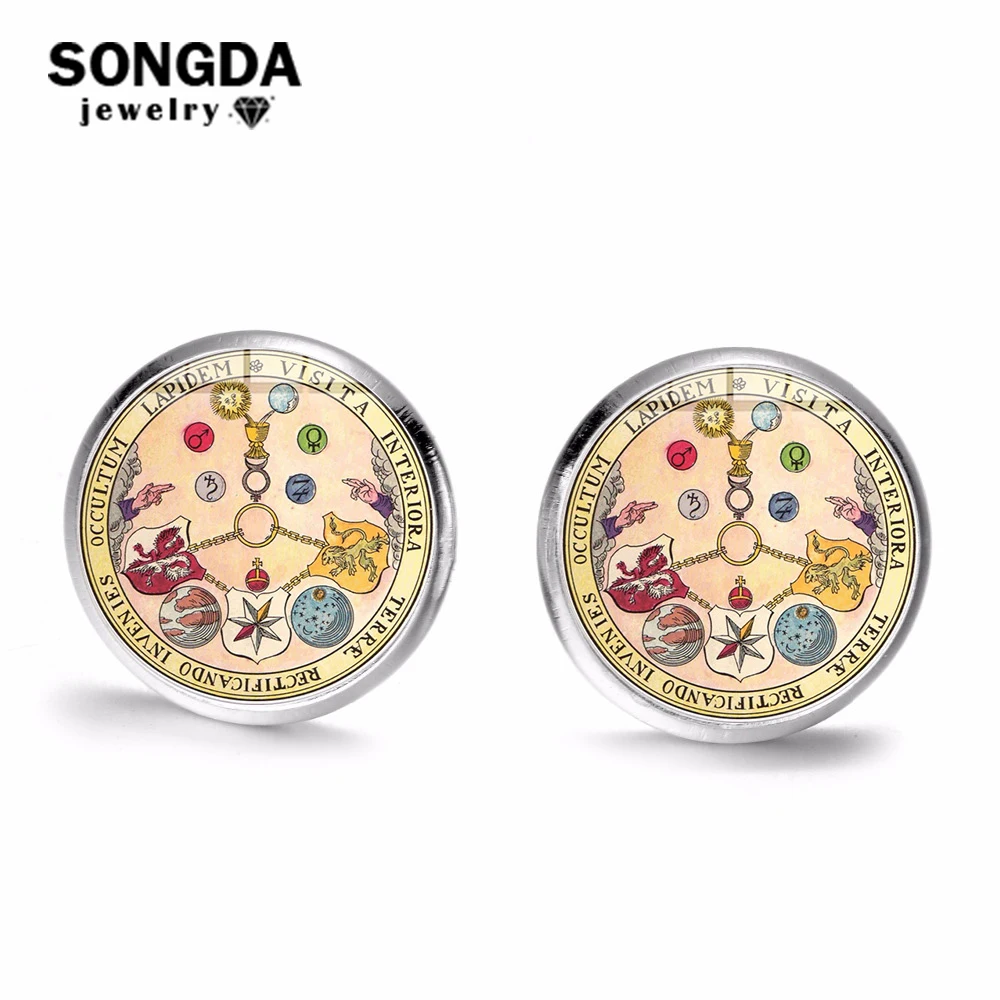 SONGDA розенкрейцеры Алхимия антикварные серьги волшебный скрытую из розового